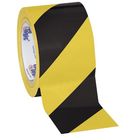 Tape Logic 3'' x 36 yds. Black/Yellow Tape Logic Striped Vinyl Safety Tape, 16PK BUY00021668
